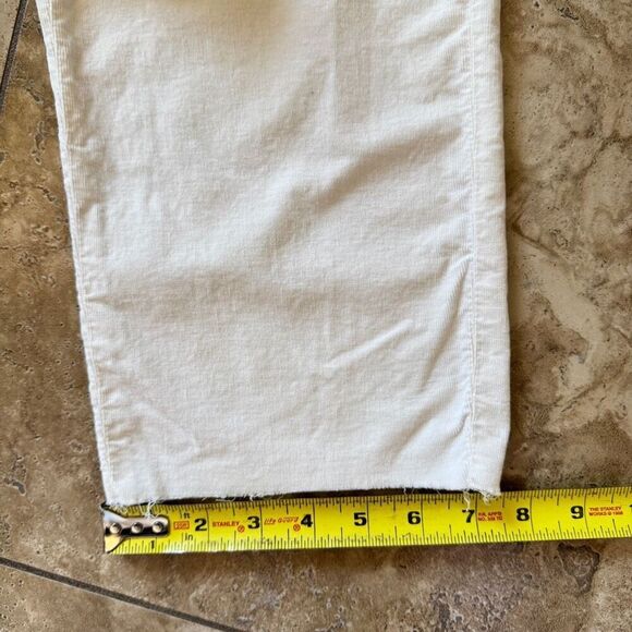 Frank & Eileen Kinsale White Pants Size 2 Raw Hem Cotton Corduroy Stretch - Picture 16 of 16